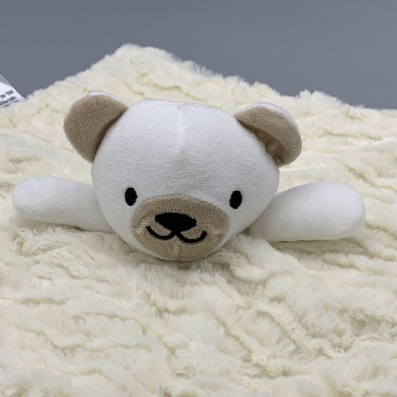 Dream Kids Cream Fluffy Lovey Security Blanket Teddy Bear Handheld Baby Blanket - Picture 2 of 11